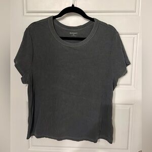 Old Navy Women's Dark Charcoal Short Sleeve Ribbed Crew Tee XXL